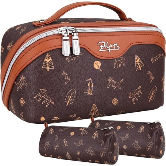 Travel Makeup Bag Cosmetic Bags for Women: Large Make up Bags Set of 3 - - Picture 1 of 6